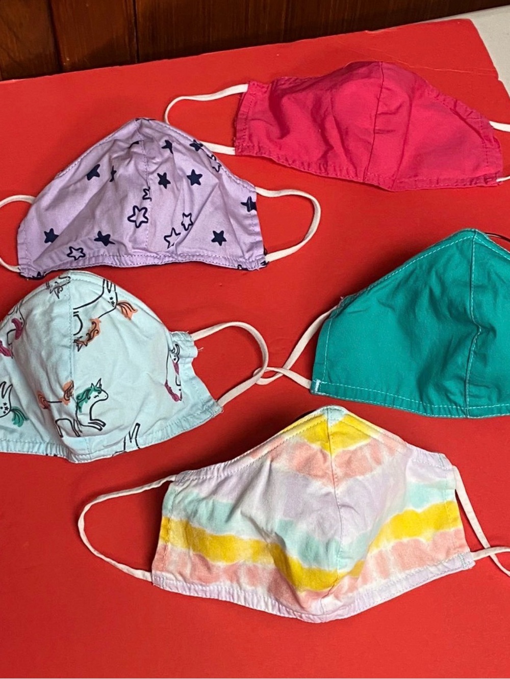 Cat & Jack Lot of 5 Kids Fabric Face Masks